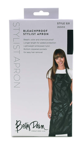 Bottom zippered pockets on Betty Dain Apron enable easy disposal of debris during appointments.