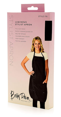 Betty Dain Luminous apron in classic black to pair with any look.