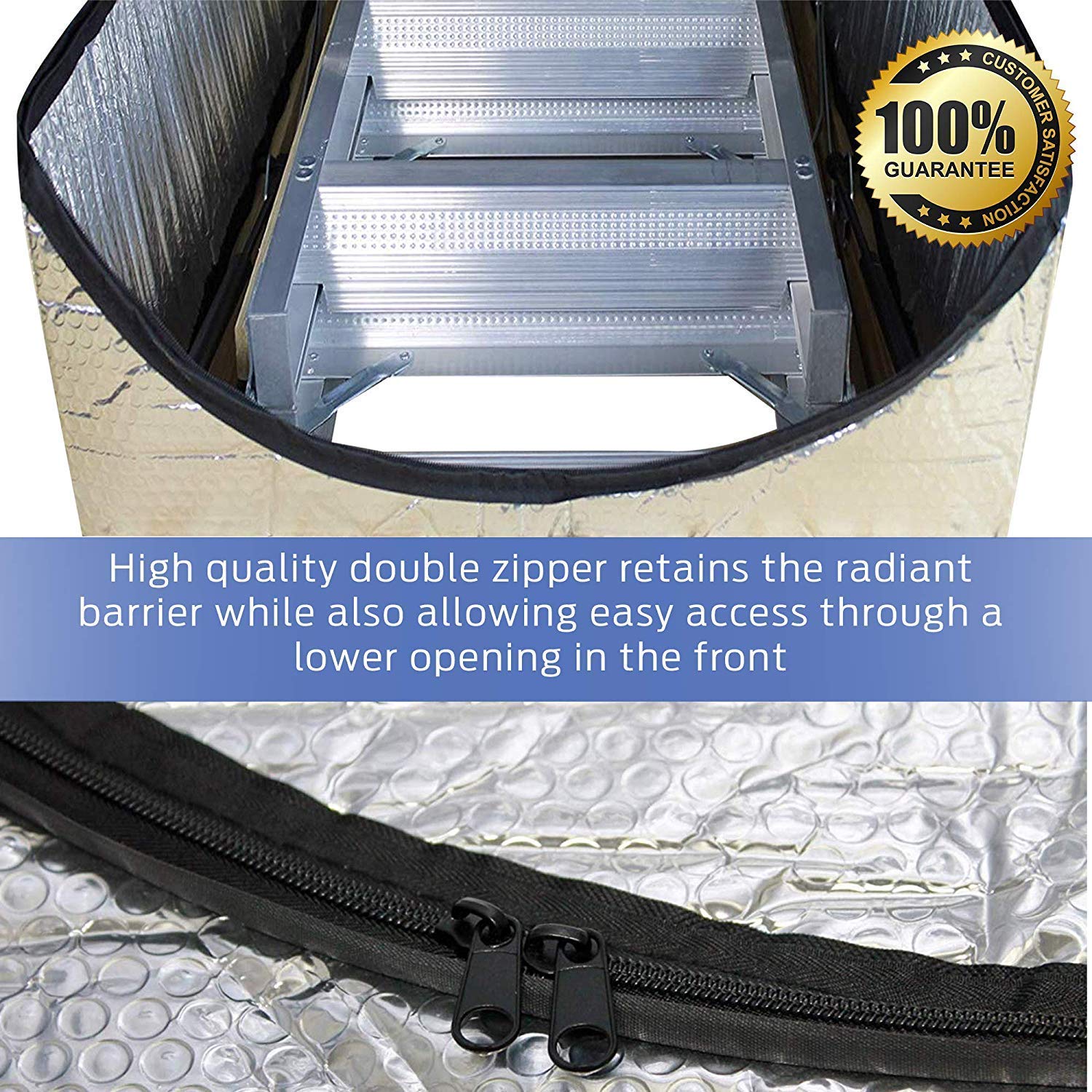 Bevel Energy aluminum bubble insulation layer showing thermal barrier.