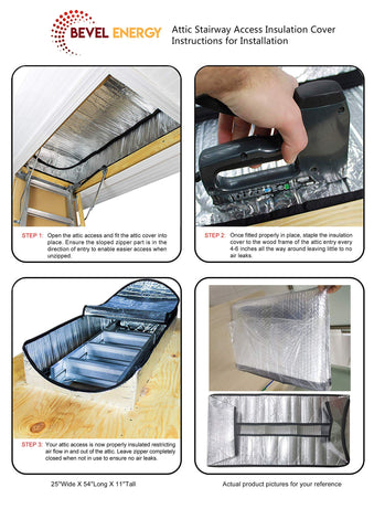 Bevel Energy compact attic ladder cover stored neatly when not in use.