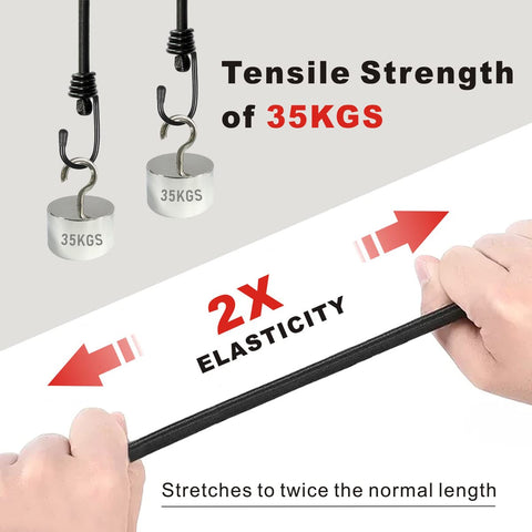 BEXSLE heavy-duty elastic straps provide reliable tension for gear and tarps