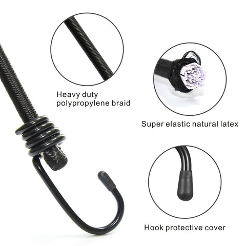 BEXSLE outdoor tarp securing bungee keeps coverings tight in wind