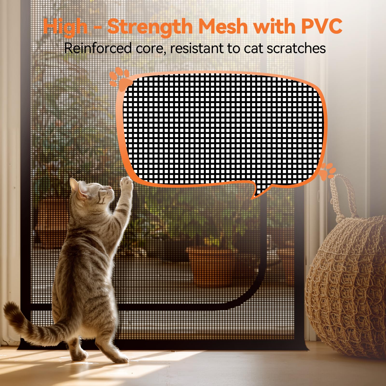 BFNN cat screen door anti-scratch mesh for durable use
