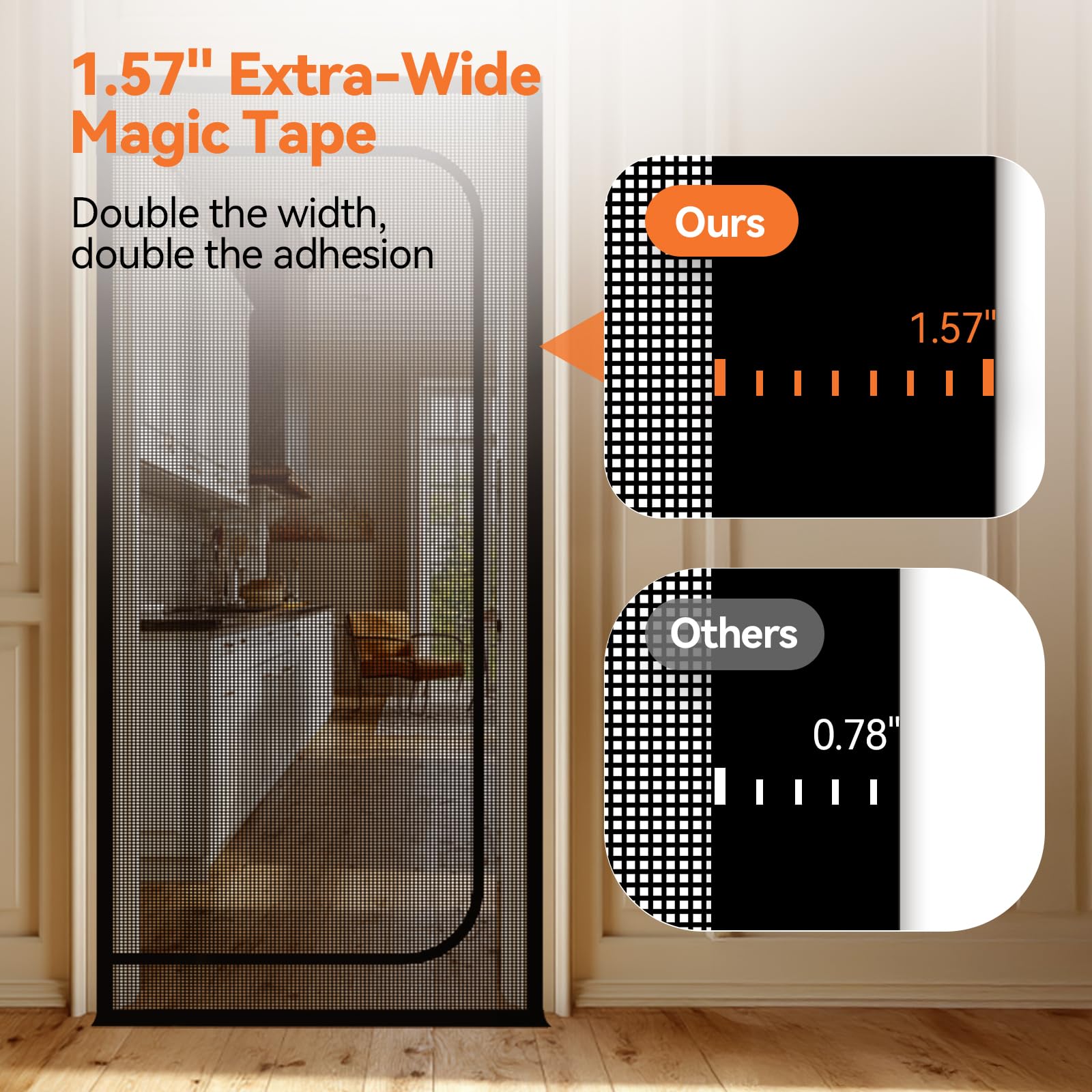 BFNN cat screen door easy Velcro installation, tool-free