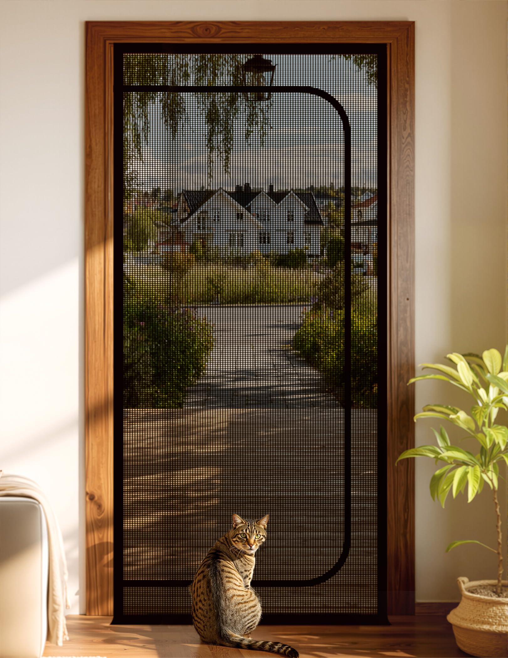 BFNN cat screen door extra tall mesh for containment and airflow