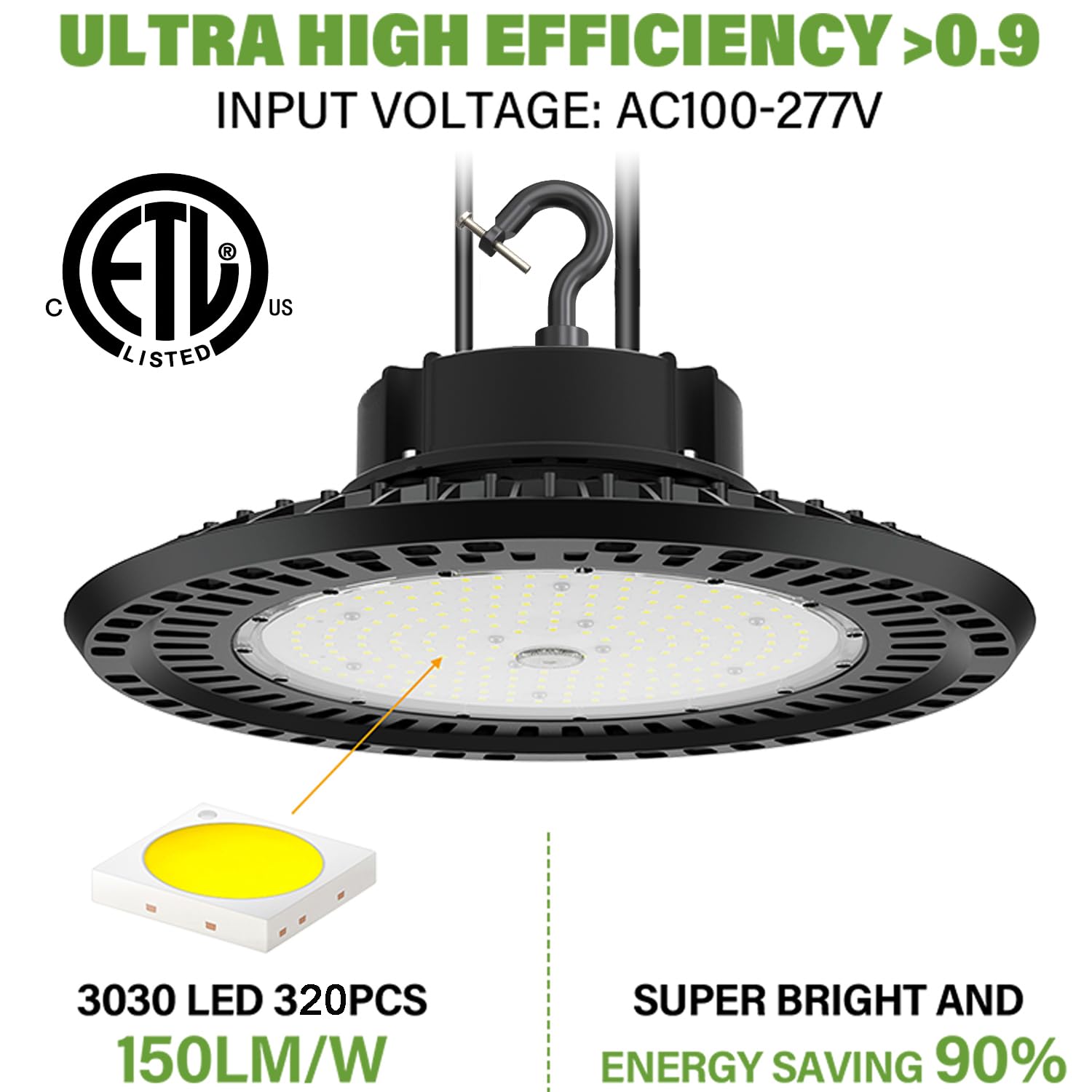 BFT UFO high bay is 0-10V dimmable for flexible brightness