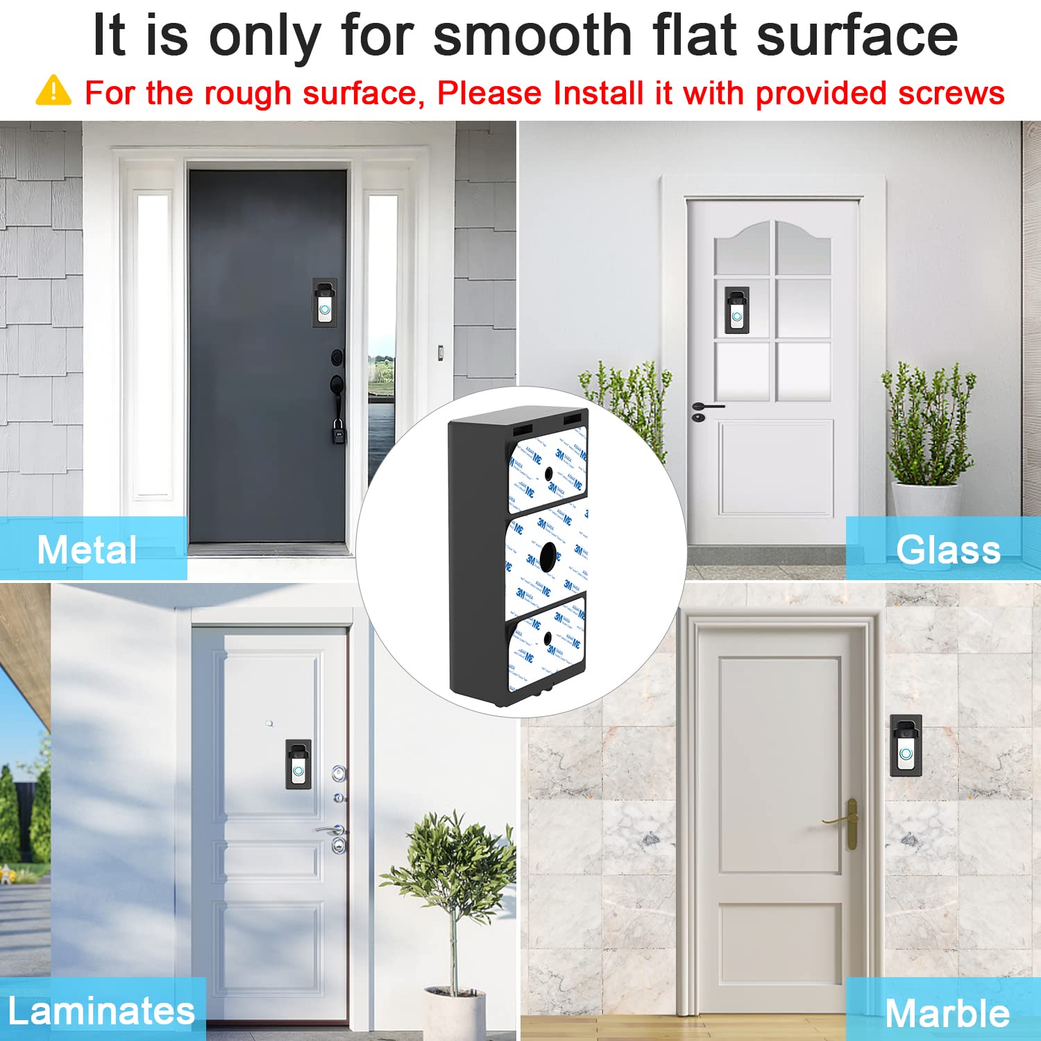 BFYTN video doorbell mount compatible with multiple models keeps the camera clear.