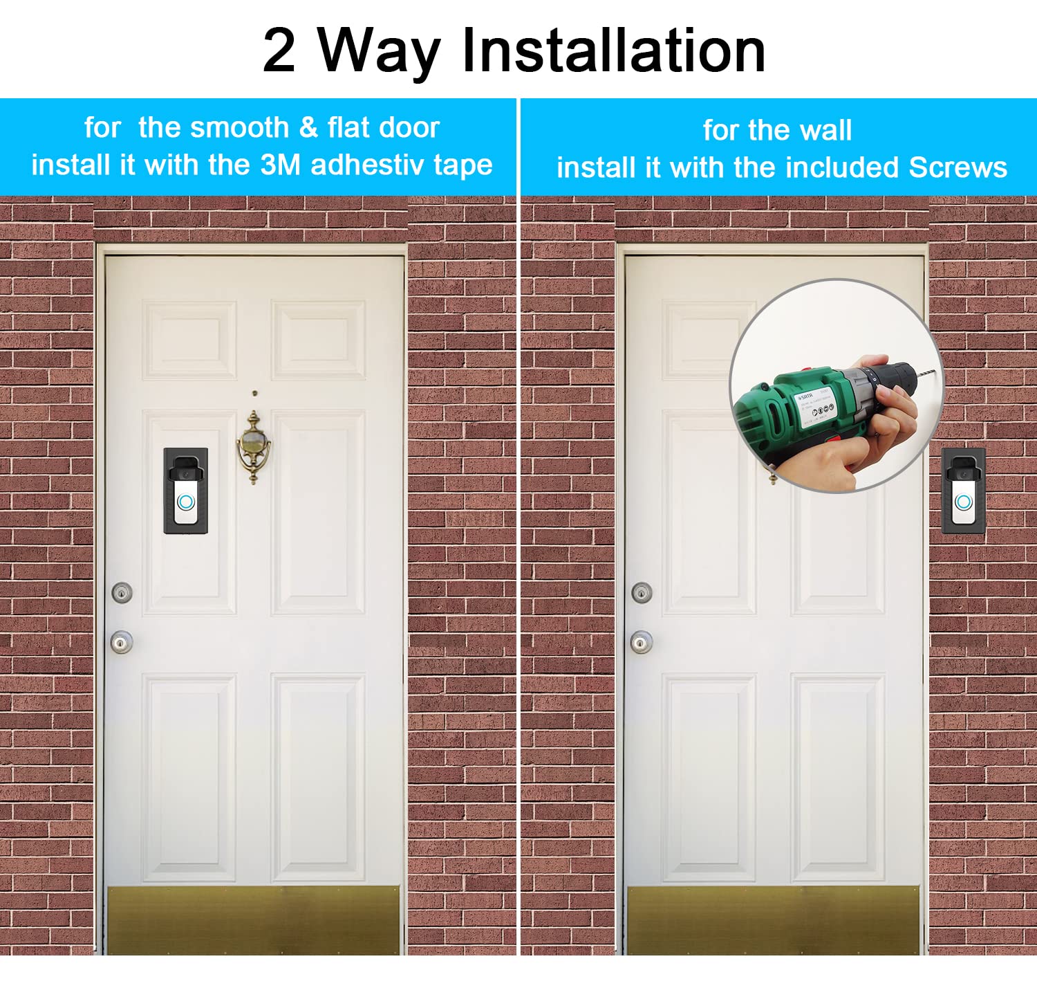 BFYTN mount with included screws secures firmly on brick or rough walls.