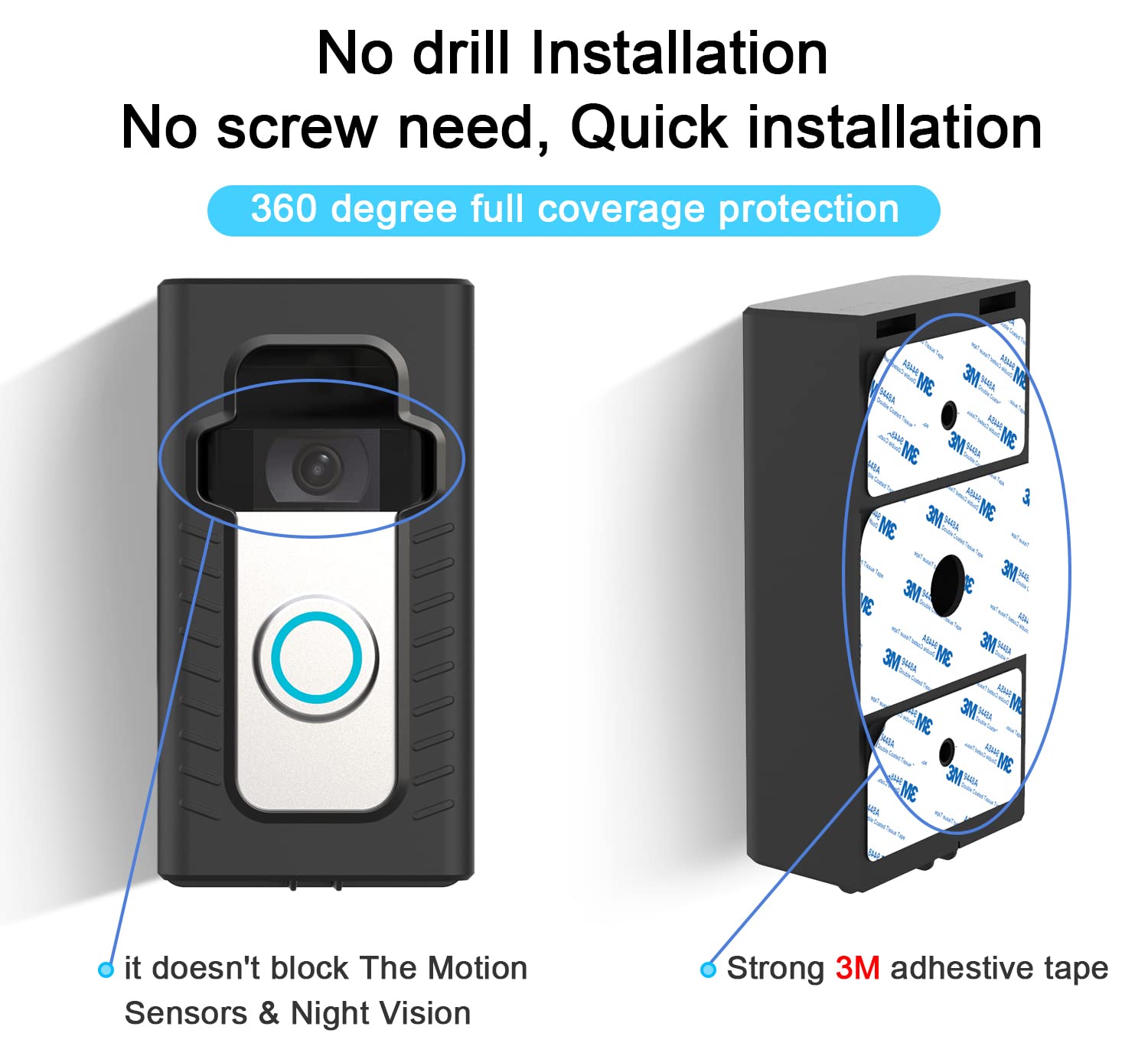 BFYTN adhesive mount suits smooth surfaces like laminate, tile, glass.