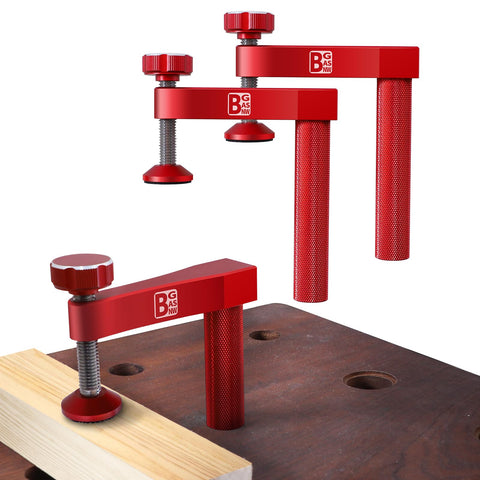 BGASNW bench dog clamp fits 3/4 inch holes for a stable hold.