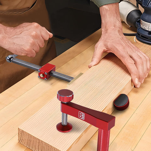 BGASNW bench dogs close-up pads highlight silicone protection for delicate surfaces.