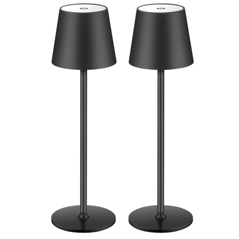 BGFHome cordless table lamp 2-pack black delivers ambient lighting.