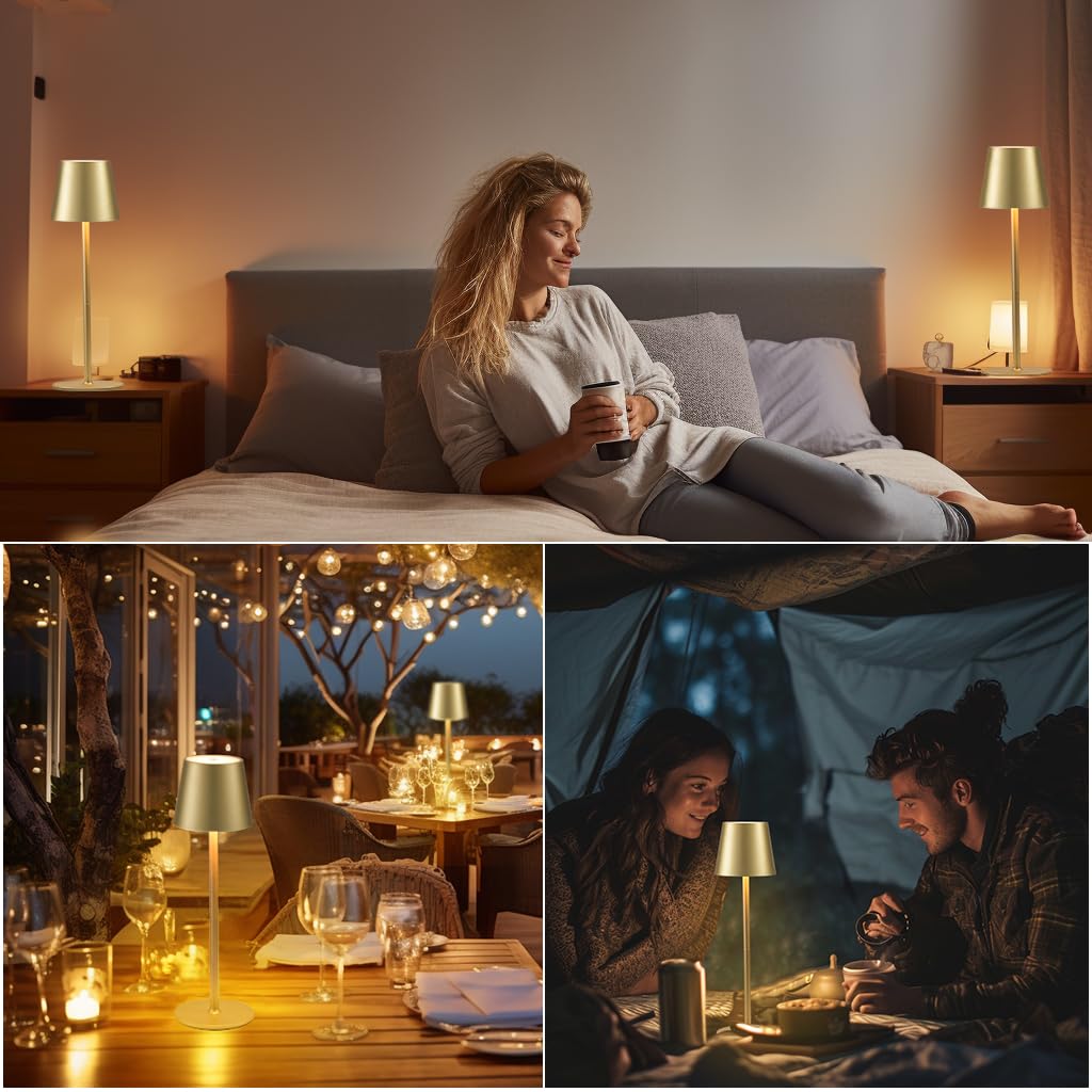 BGFHome two-pack gold lamps ideal for multi-room use and ambient setups.