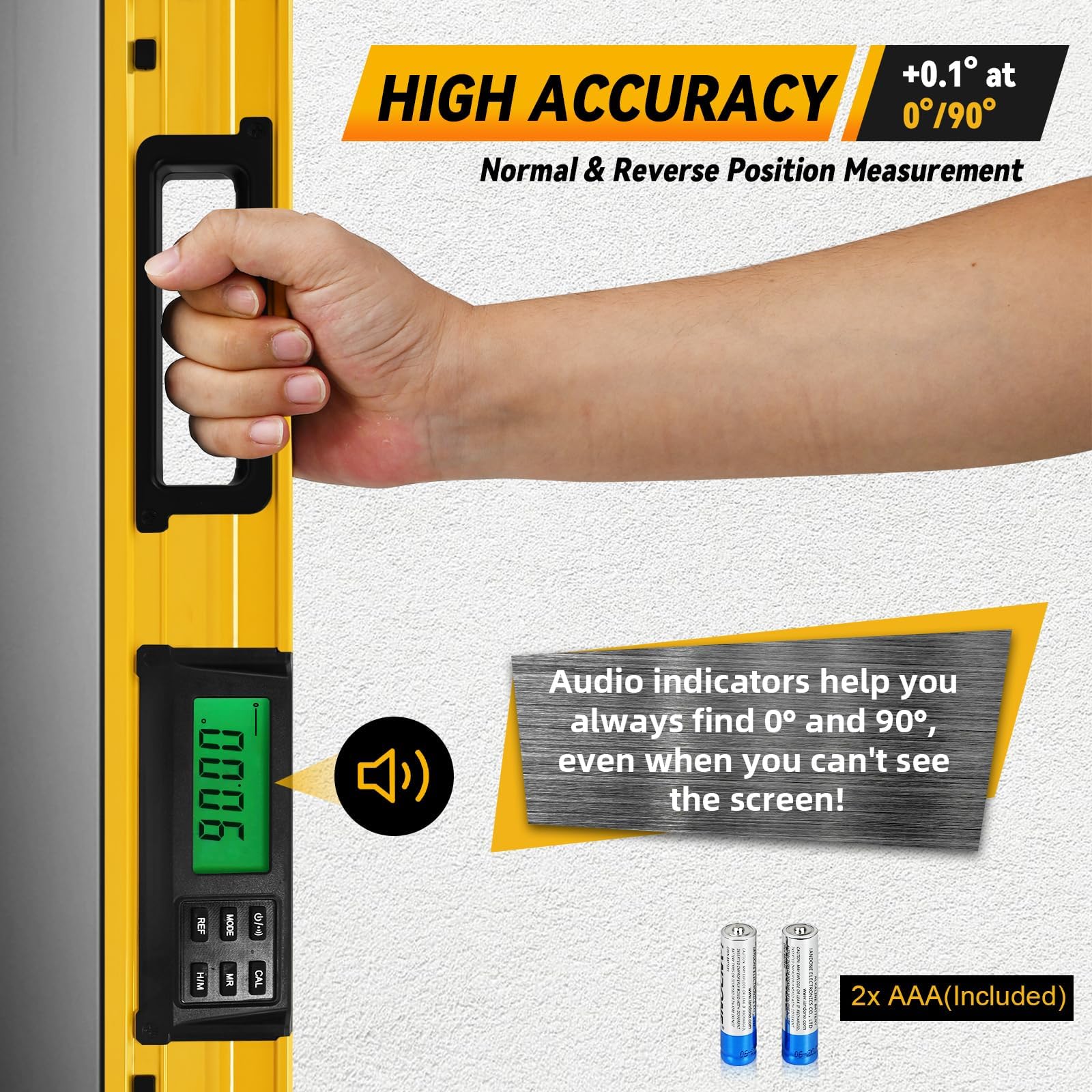 Bghdas 24-inch level includes soft pouch and user manual for quick setups.