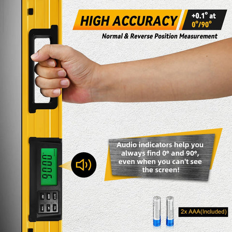 Bghdas 24-inch level includes soft pouch and user manual for quick setups.