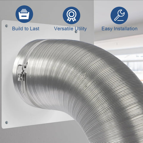 Bghdas 4 inch duct flange side view showing slim profile for wall mounting.