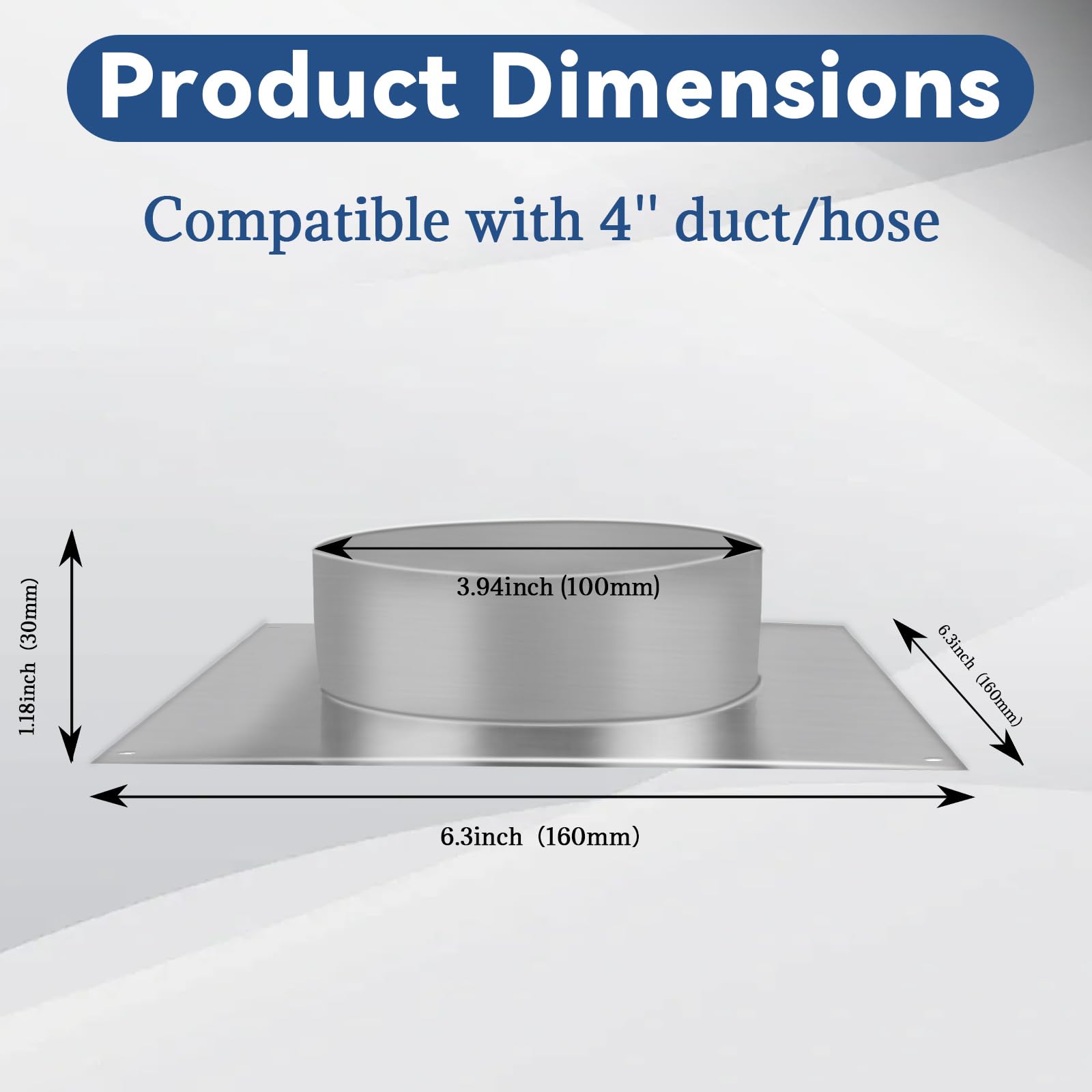 Bghdas duct flange installed on wall for a clean, seamless transition.