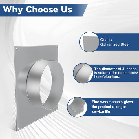 Bghdas flange with screws and sealant for secure, leak-resistant duct connections.