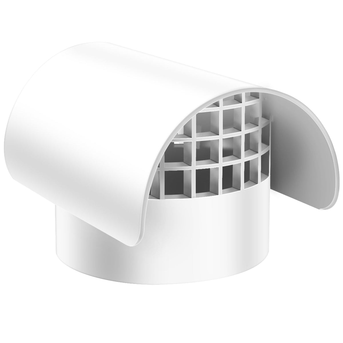 Bghdas 4-inch radon vent cap on a PVC pipe showing installation.