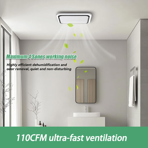 Bghdas S97015157 110 CFM airflow for effective bathroom moisture control.