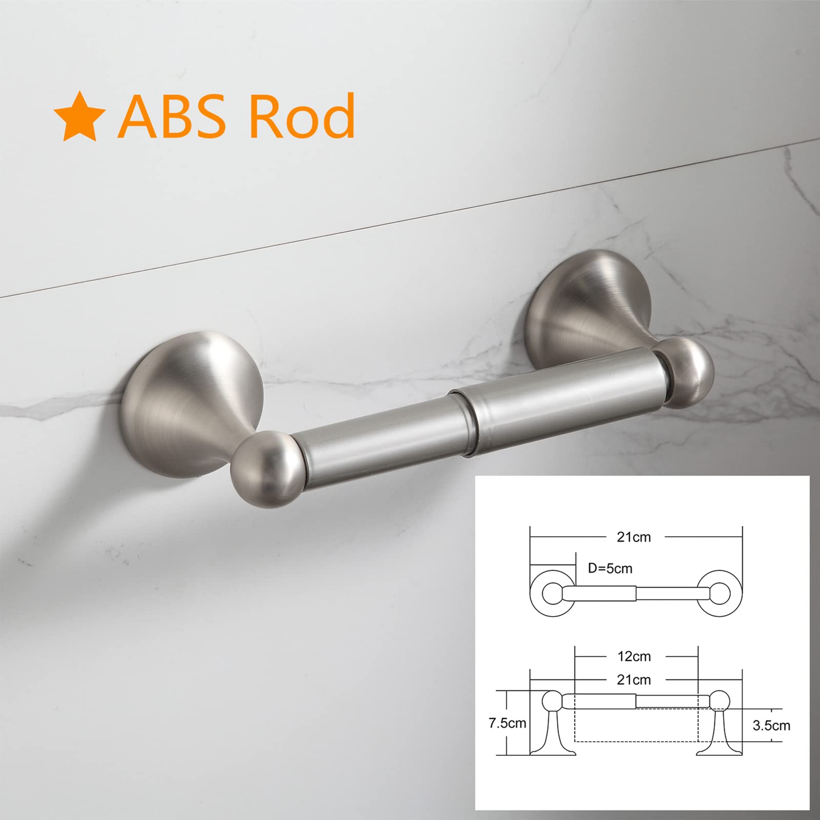 BGL adjustable towel bar in brushed nickel with 18 and 6 inch sections.