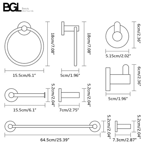 BGL brushed nickel finish complements modern bathrooms with durable style.