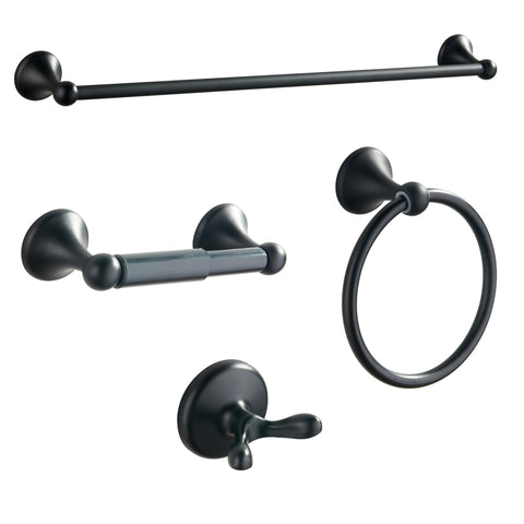 BGL matte black bathroom set on wall showing cohesive style and organized storage.