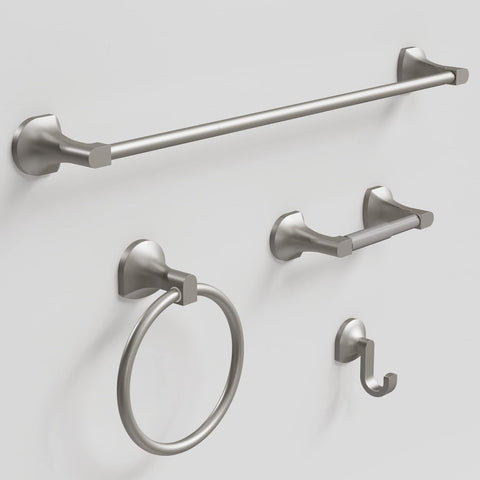 BGL Brushed Nickel robe hook mounted on wall for secure hanging.