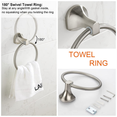 BGL Brushed Nickel toilet paper holder installed in a modern bathroom.