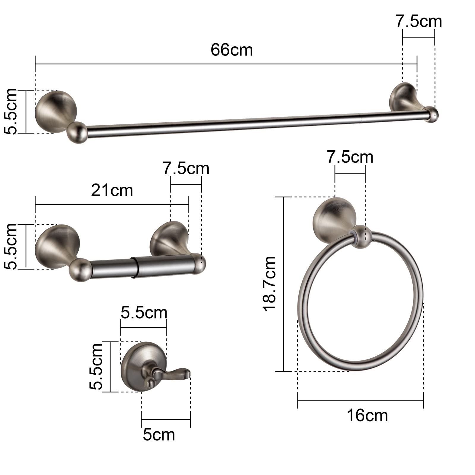 BGL Y-shaped robe hook in brushed nickel adds secure hanging space.