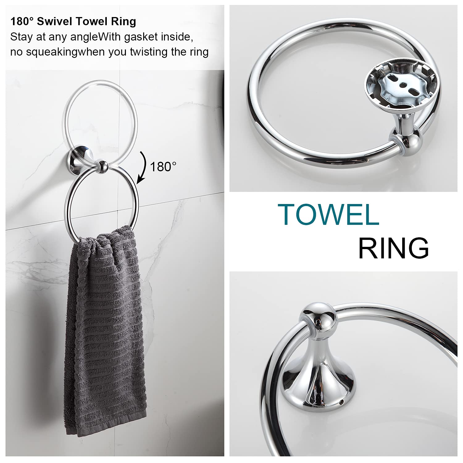 BGL towel bar features stainless steel insert to resist bending