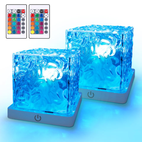 Bgmonster shower light with cubic crystal shade casts calming water ripple patterns overhead.