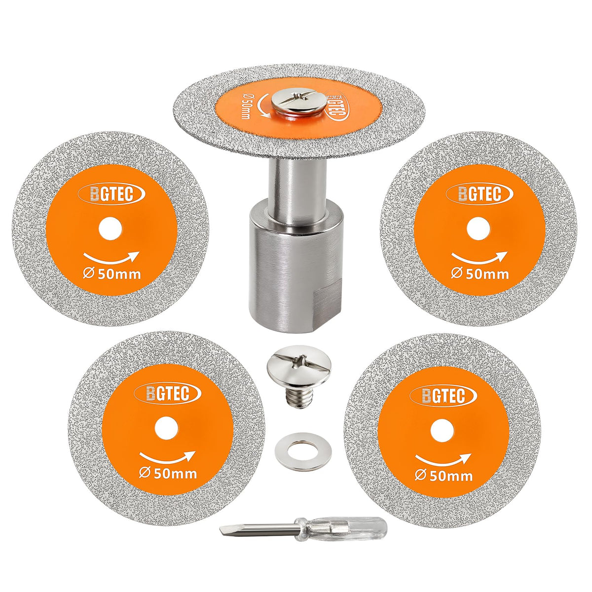 BGTEC Diamond Mini blade pack enables precise 2-inch cuts for glass and tile.