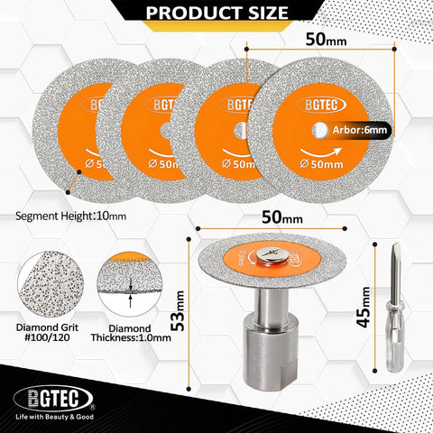 BGTEC Diamond Mini flange 5-8-11 thread supports versatile tool compatibility.