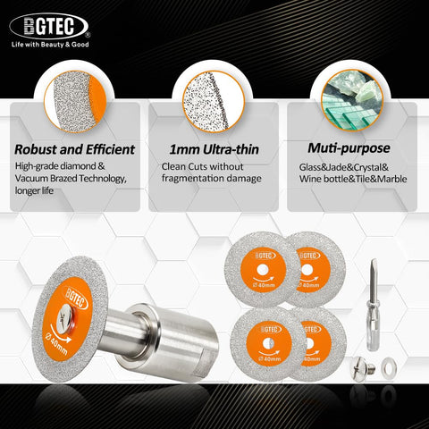 BGTEC Diamond Mini glass cutting demo shows smooth, chip-free edges.
