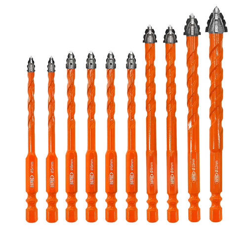 BGTEC serrated carbide masonry drill bit set close-up for versatile projects