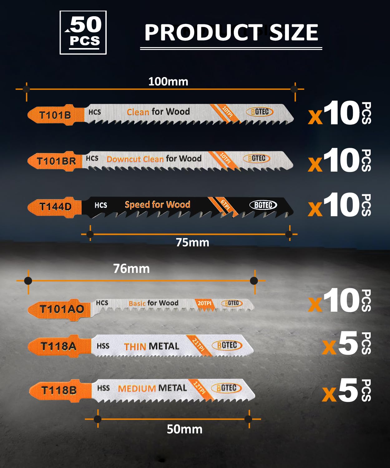BGTEC T101AO wood curve-cutting blades for smooth curved cuts.