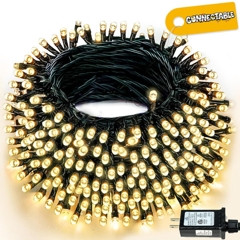 BHCLIGHT 240LED 88ft Christmas lights for indoor and outdoor use with warm white glow.