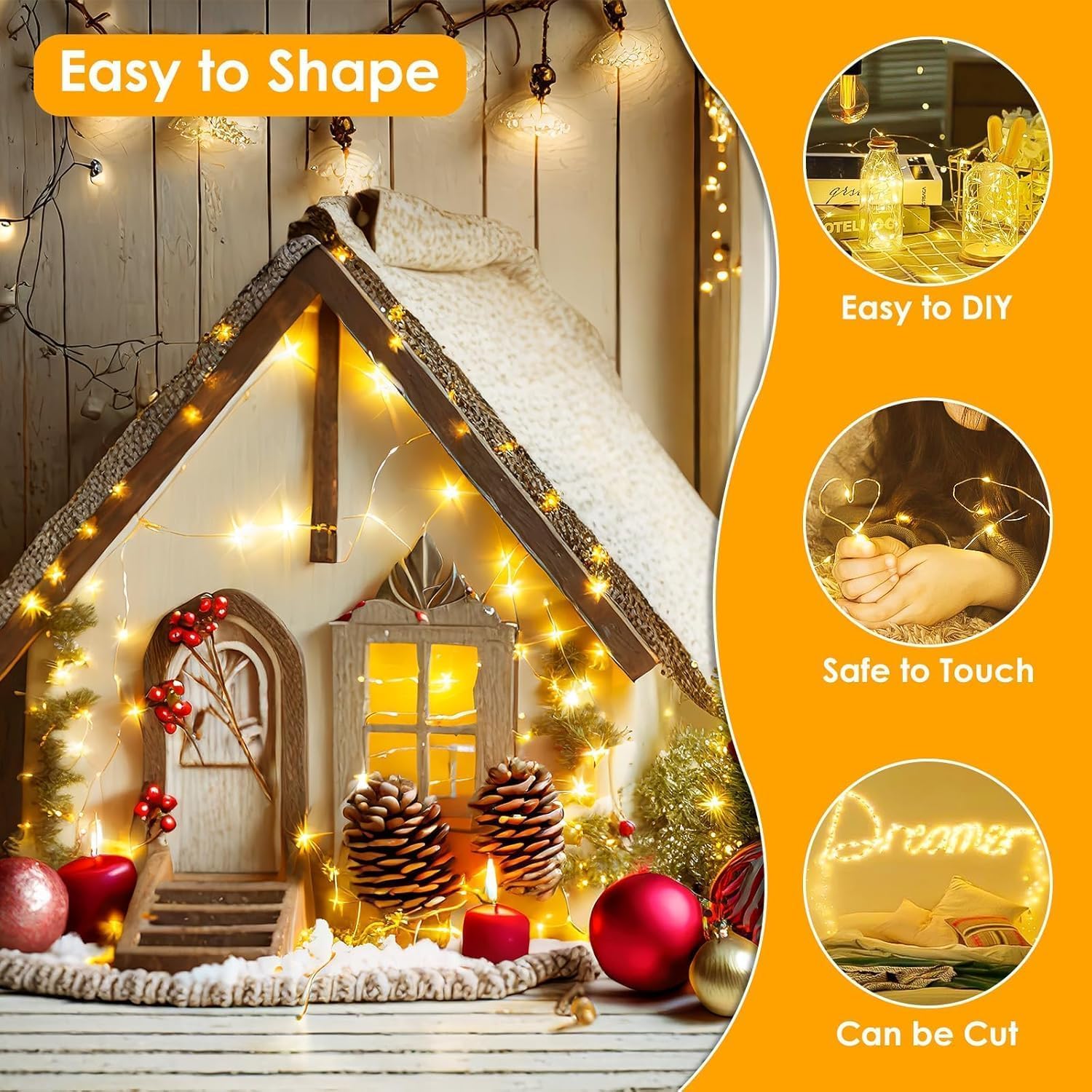 BHCLIGHT cuttable length lets you trim to fit furniture or decor.