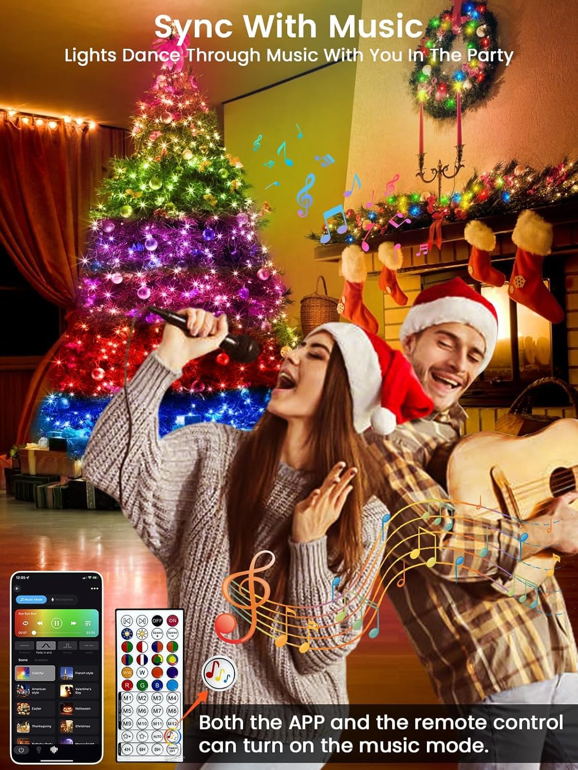 BHCLIGHT outdoor-friendly RGB lights dance to music for events and parties.