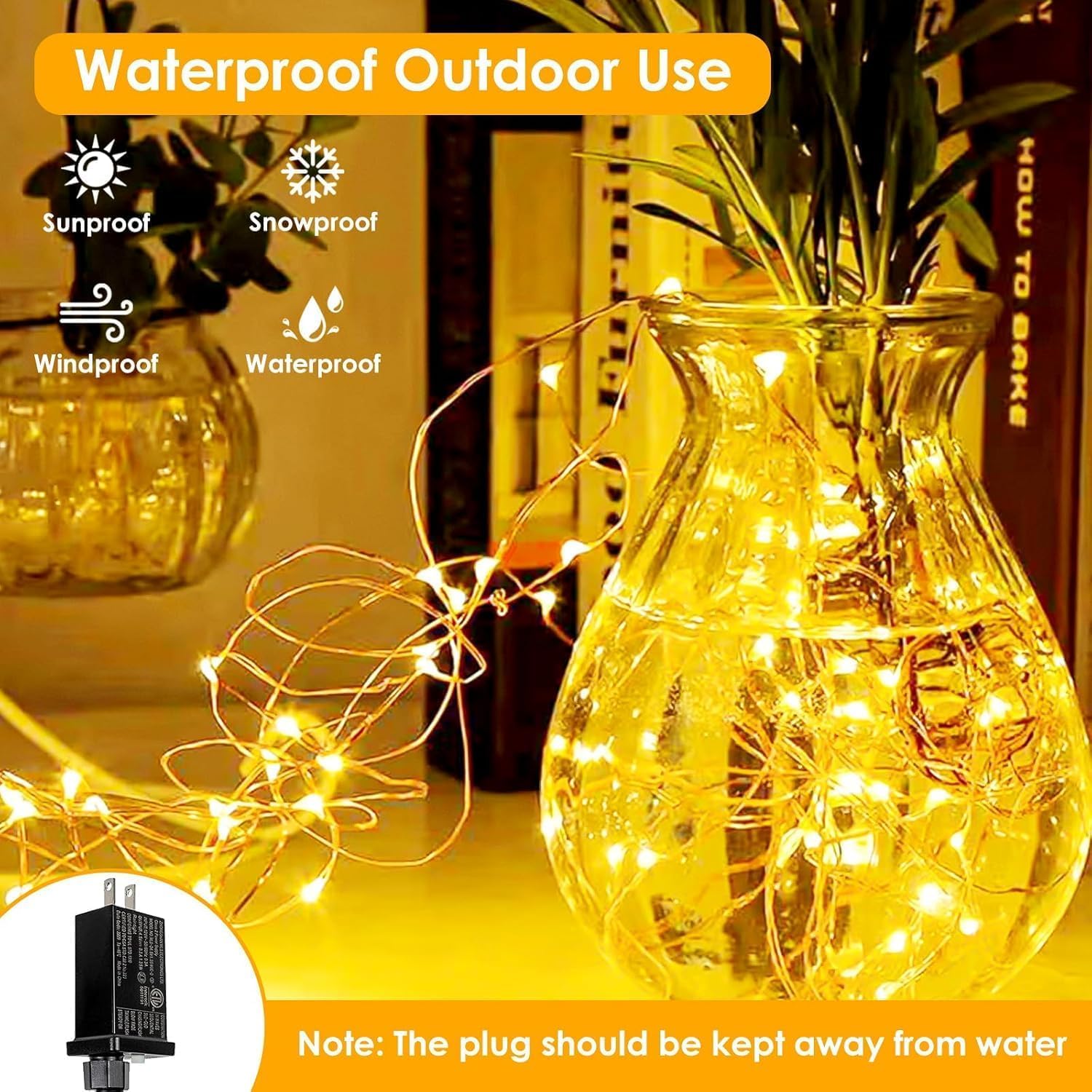BHCLIGHT outdoor indoor IP44 lights glow softly on patios and windows.