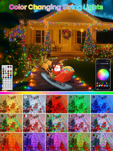 BHCLIGHT waterproof string lights suitable for patio and garden displays.