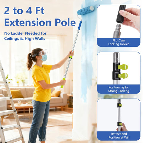 BHLUUIYER 9-inch roller-frame provides sturdy support for even application.