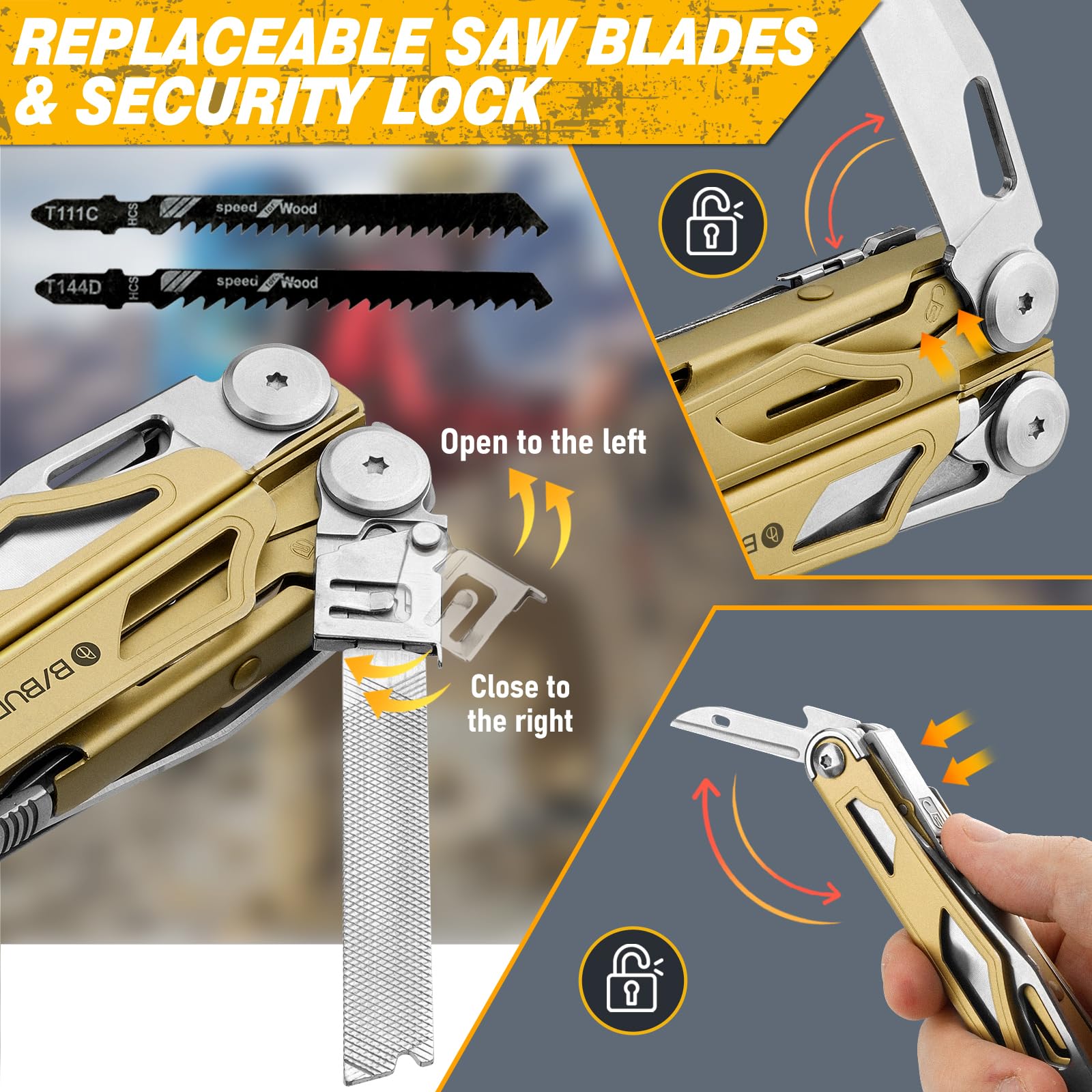 Bibury BI2045 interchangeable saw blade for quick wood cutting on camping trips