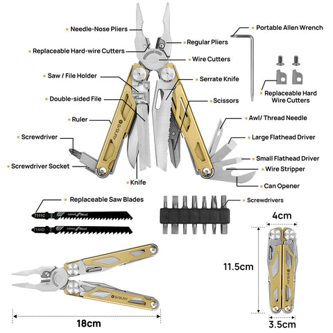 Bibury BI2045 pliers extended for outdoor repairs during a hike