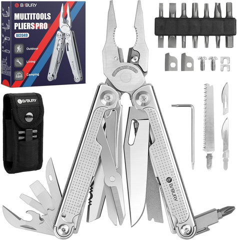 BIBURY BI2049 multitool folds neatly for portable outdoor use and quick access.