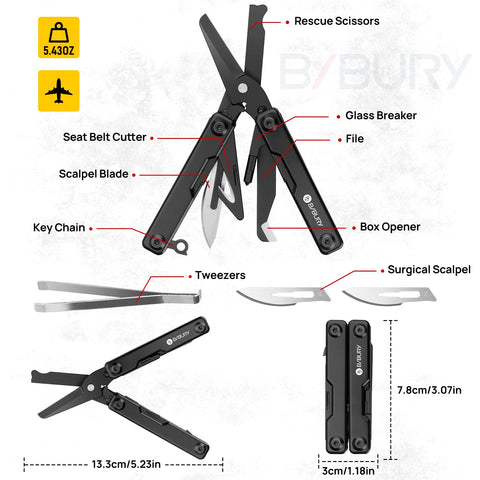 BIBURY BI2052AB window breaker for emergency escape in tense moments.