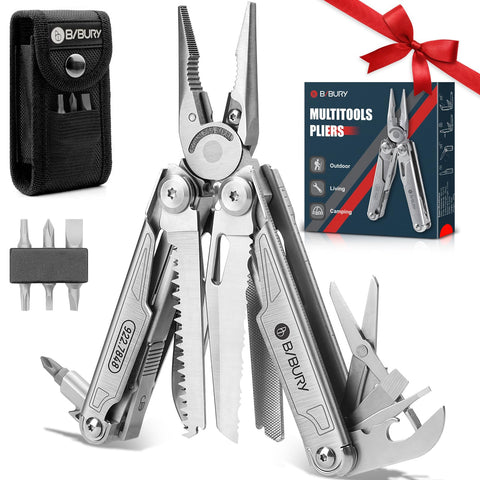 BIBURY multitool 19-in-1 pliers close-up for heavy-duty tasks and reliable grip.
