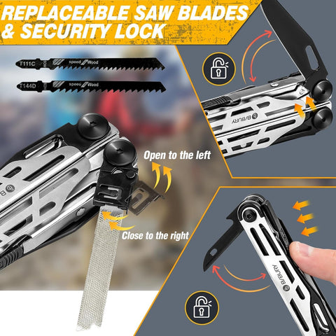 BIBURY BI2045 replaceable saw blade for precise woodwork during camping.
