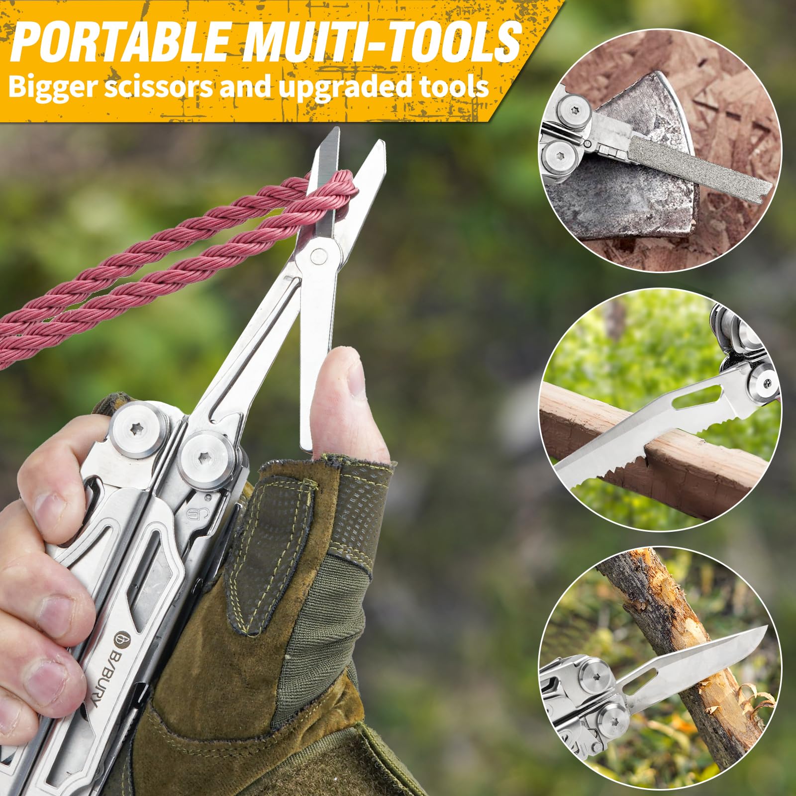 BIBURY BI2045 ruler and can/bottle openers streamline field tasks.